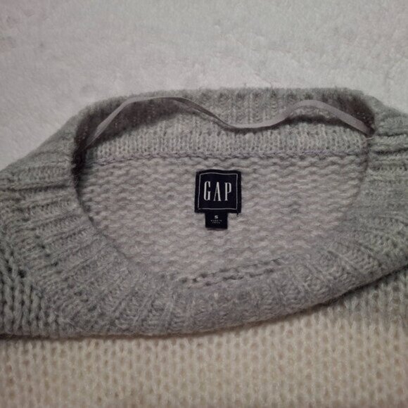 GAP Striped Sweater Sz S Alpaca Wool Colorblock Slouchy Neutral Minimalist - Picture 10 of 14